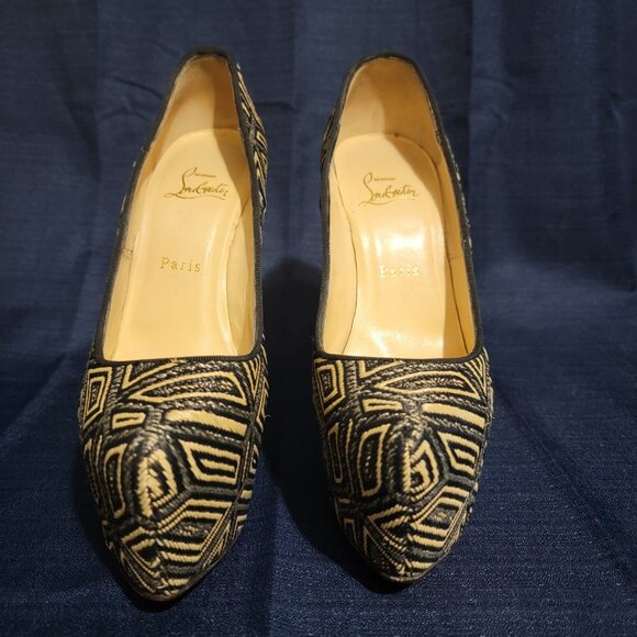 Christian Louboutin Panama Geometrico Daffodile Platform Pump size EU 38.5 - Picture 3 of 7